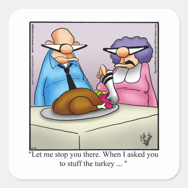 Thanksgiving Humour Holiday Stickers (Front)