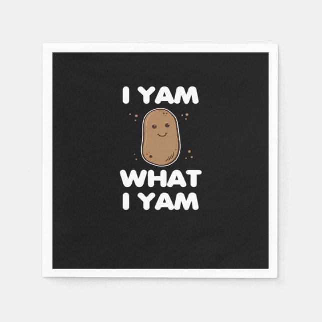 Thanksgiving I Yam What I Yam Funny Fall Classic Napkin (Front)