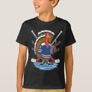 Thanksgiving Ice Hockey Turkey Day Sport Men Boys T-Shirt