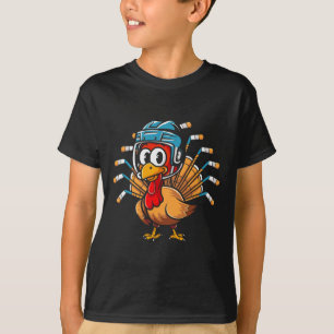 Thanksgiving Ice Hockey Turkey Day Sport Toddler B T-Shirt