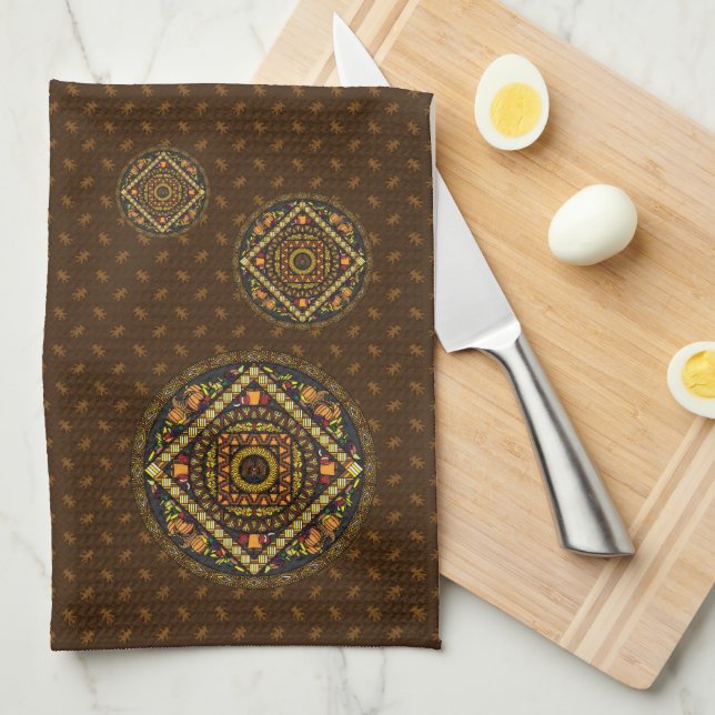 Thanksgiving Icons Hand Towel (Quarter Fold)