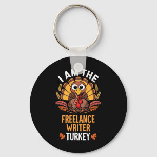 Thanksgiving I'm The Freelance Writer Turkey Match Keychain