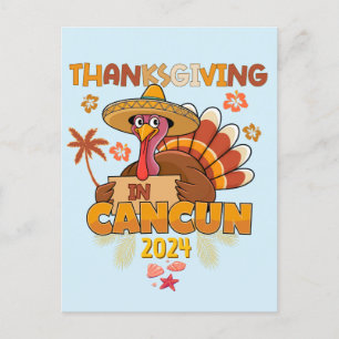 Thanksgiving in Cancun Tropical Holiday Postcard