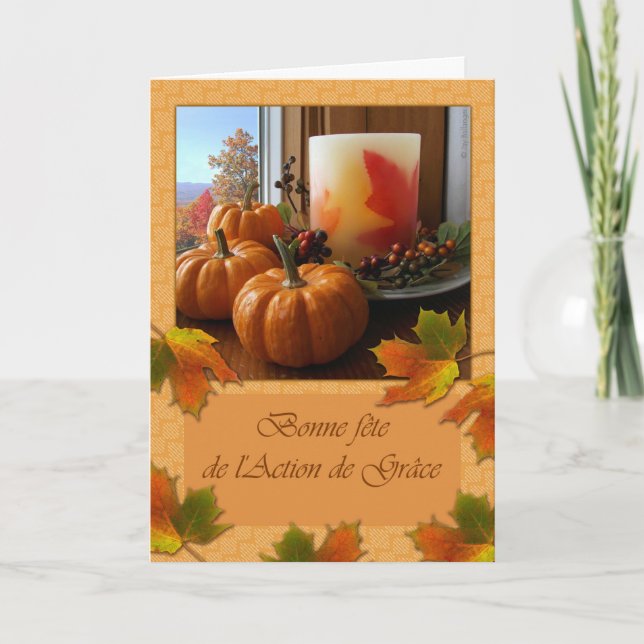 Thanksgiving in French l'Action de Grace Card (Front)