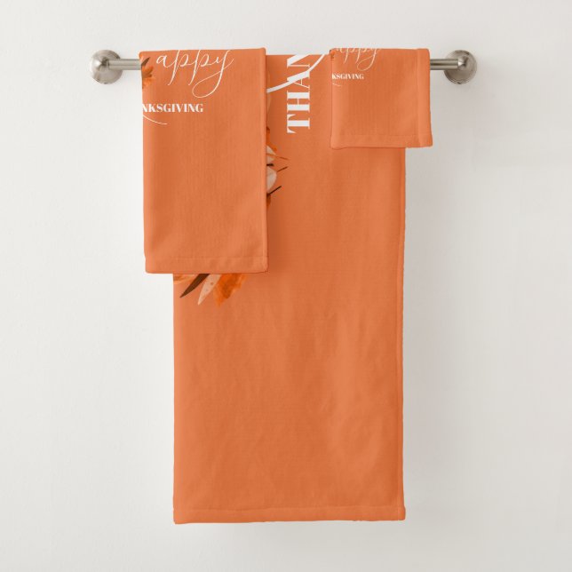 Thanksgiving in Orange  Bath Towel Set (Insitu)