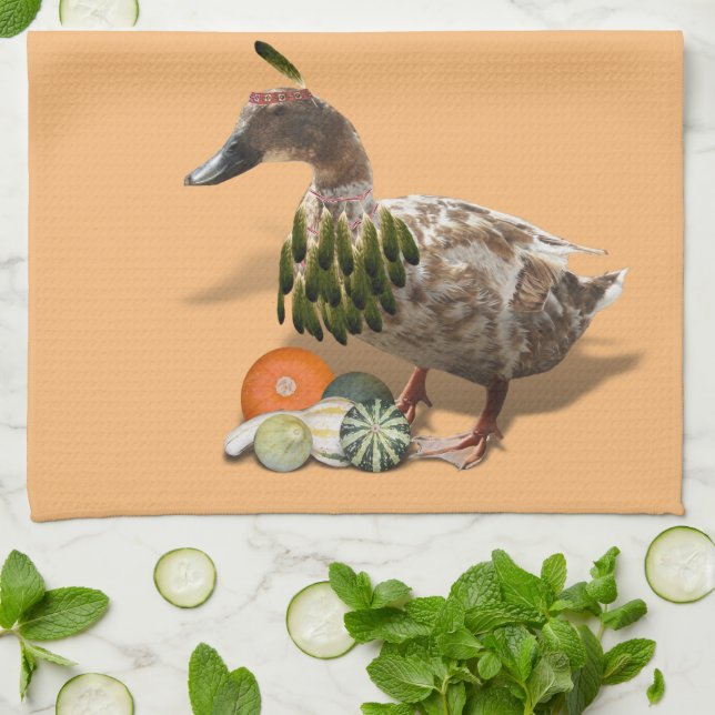 Thanksgiving Indian Duck Kitchen Towel (Folded)