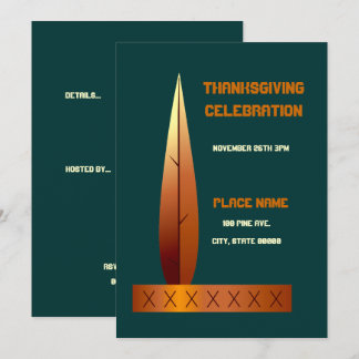Thanksgiving Indian Headdress Invitation
