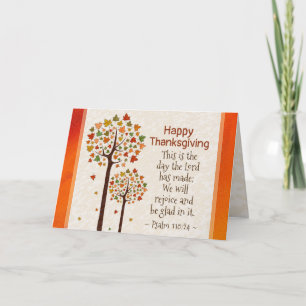 Thanksgiving Inspirational Bible Psalm 118:24 Card