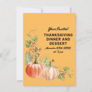 Thanksgiving Invitation Dinner and Dessert