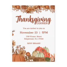 Thanksgiving Invitation Harvest Fall Design