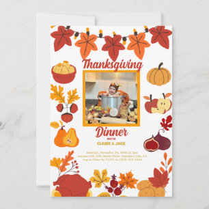 Thanksgiving Invitation with Family Photo