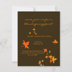 Thanksgiving invitations, maple leaves invitation