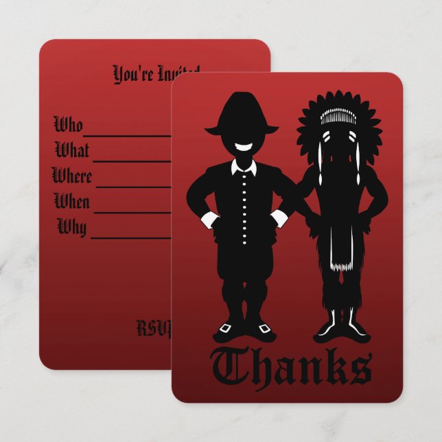 Thanksgiving Invitations Personalized Party Invite (Front/Back)