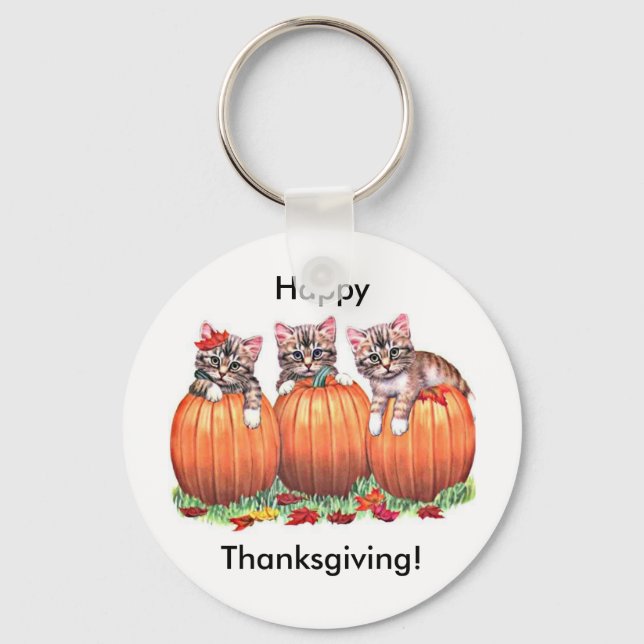 Thanksgiving is the Cat's Meow Keychain (Front)
