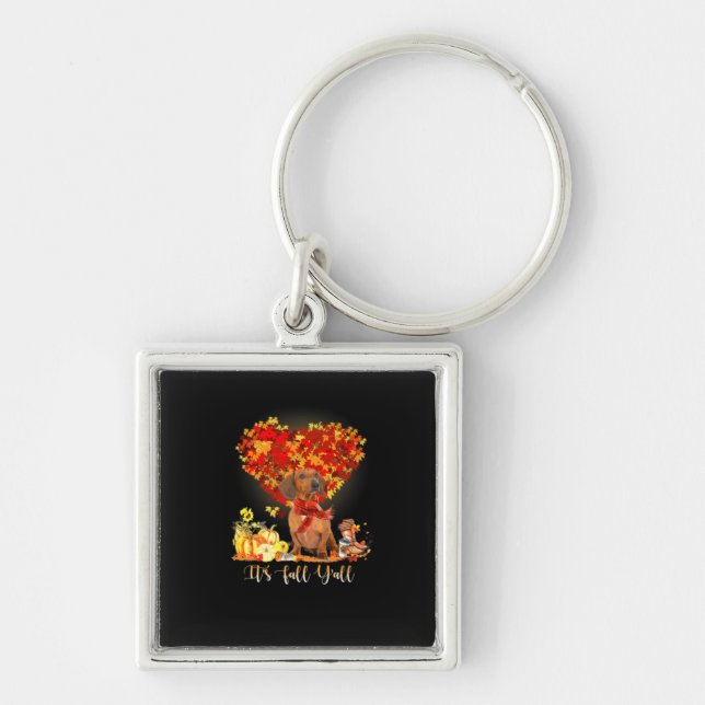 Thanksgiving It's Fall Y'all Dachshund Keychain (Front)