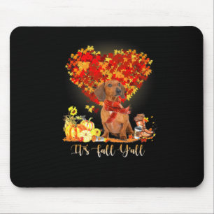 Thanksgiving It's Fall Y'all Dachshund Mouse Pad