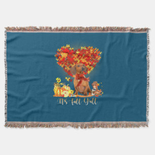 Thanksgiving It's Fall Y'all Dachshund Throw Blanket