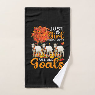 Thanksgiving Just A Girl Who Loves Fall And Goats Hand Towel