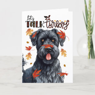 Thanksgiving Kerry Blue Terrier Let's Talk Turkey Holiday Card