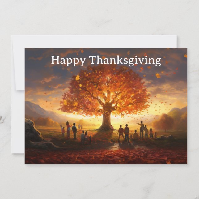 Thanksgiving Kids 15  Holiday Card (Front)