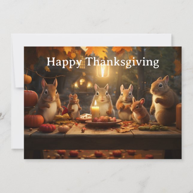 Thanksgiving Kids 16  Holiday Card (Front)