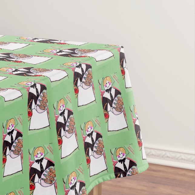 THANKSGIVING LADY PILGRIM table cloth (In Situ)