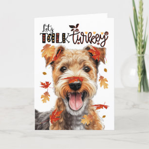 Thanksgiving Lakeland Terrier Let's Talk Turkey Holiday Card