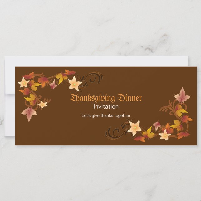 Thanksgiving Leaves Classic Fall Theme Invitation (Front)