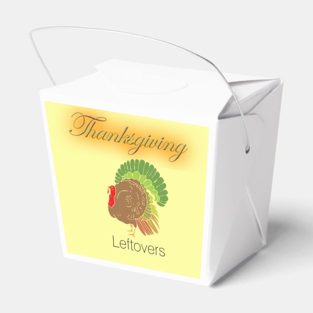 Thanksgiving Leftovers Take-Out Carton Favor Box (Back Side)
