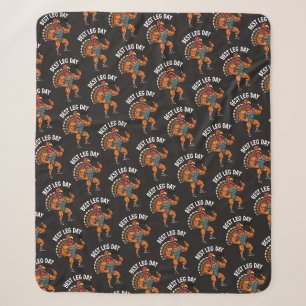 Thanksgiving Leg Day Sherpa Blanket