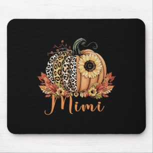 Thanksgiving Leopard Pumpkin And Sunflower Mimi Mouse Pad