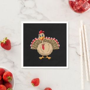 Thanksgiving Leopard Turkey Thanksgiving Autumn  Napkin