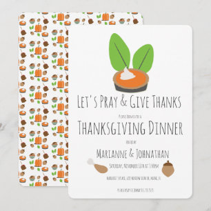 Thanksgiving Let's Pray and Give Thanks Invitation