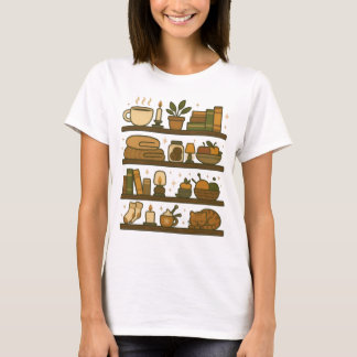Thanksgiving Library – Cozy Autumn Reading Vibes T-Shirt