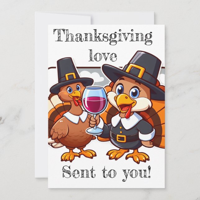 Thanksgiving love sent to you! fun holiday card (Front)