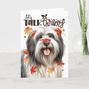 Thanksgiving Lowchen Dog Let's Talk Turkey Holiday Card