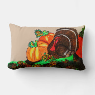 THANKSGIVING MAJESTIC TURKEY LUMBAR PILLOW