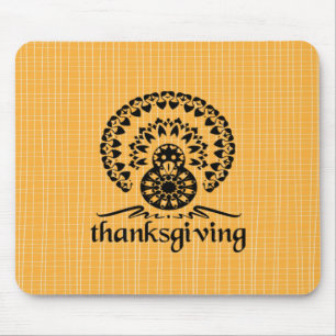 Thanksgiving Mandala Turkey Boho Folk Art Mouse Pad