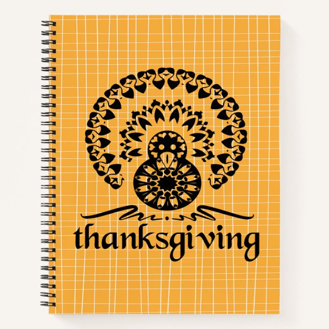 Thanksgiving Mandala Turkey Boho Folk Art Notebook (Front)