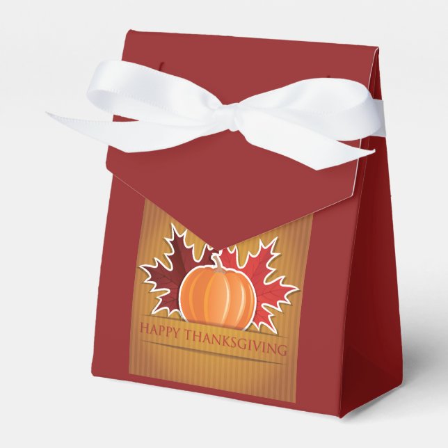 Thanksgiving maple and pumpkin favor box (Front Side)