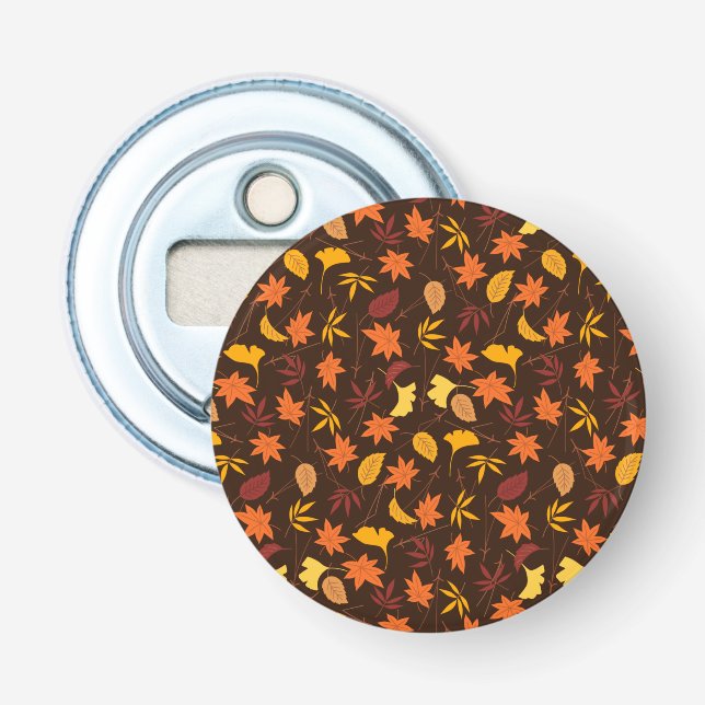 Thanksgiving Maple Fall Pattern Bottle Opener (Front)