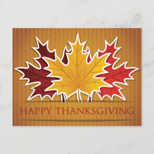 Thanksgiving maple leaf holiday postcard