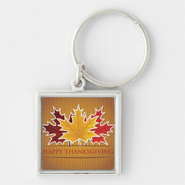 Thanksgiving maple leaf keychain (Front)