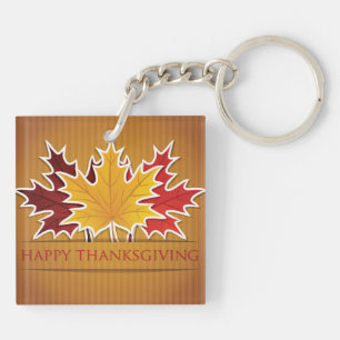Thanksgiving maple leaf keychain