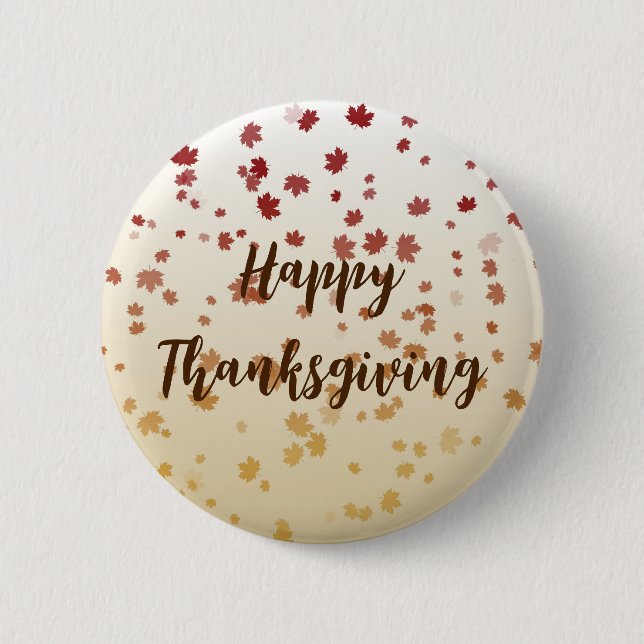 Thanksgiving Maple Leaves 2 Inch Round Button (Front)