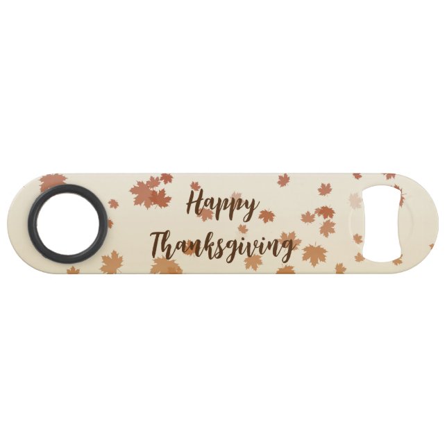 Thanksgiving Maple Leaves Bar Key (Front (Horizontal))