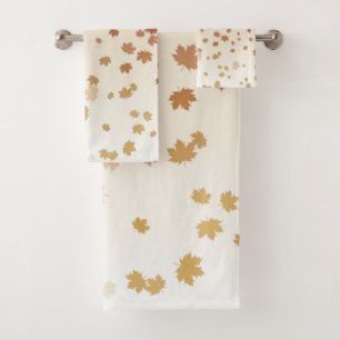 Thanksgiving Maple Leaves Bath Towel Set