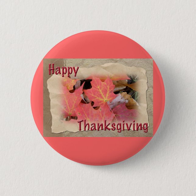 Thanksgiving Maple Leaves Coordinating Items 2 Inch Round Button (Front)