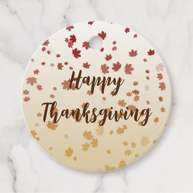 Thanksgiving Maple Leaves Favour Tags (Front)