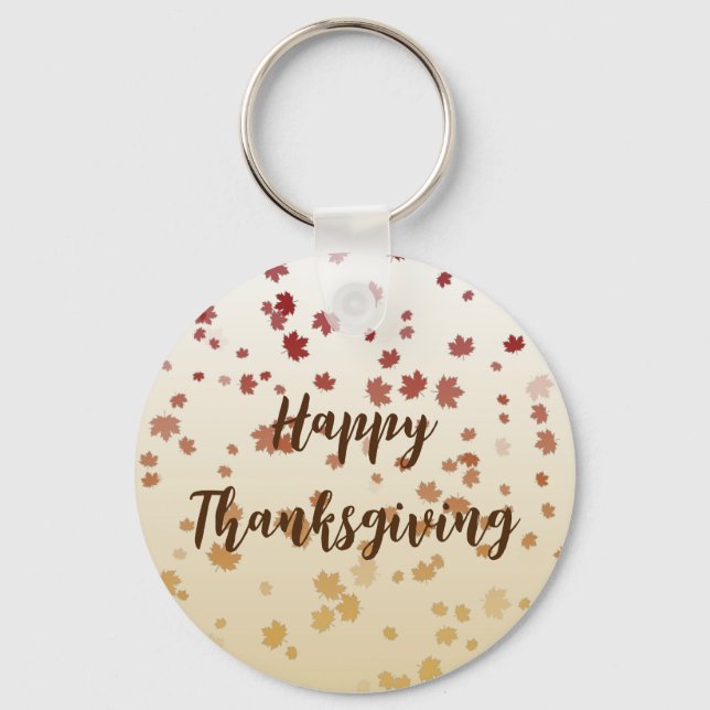 Thanksgiving Maple Leaves Keychain (Front)